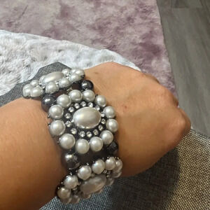 Faux Pearl &‎ Rhinestones Bracelet One Size
